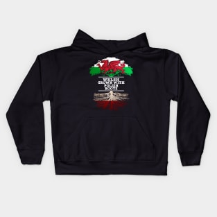 Welsh Grown With Polish Roots - Gift for Polish With Roots From Poland Kids Hoodie